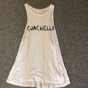 White Coachella racer back tank top